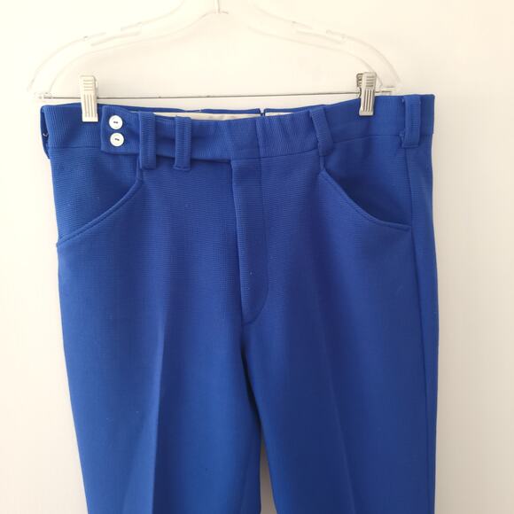 Vintage Mens Pants 50s Blue Esquire Sportswear Textured Wash and Wear 36 x 29.5 - Picture 3 of 11
